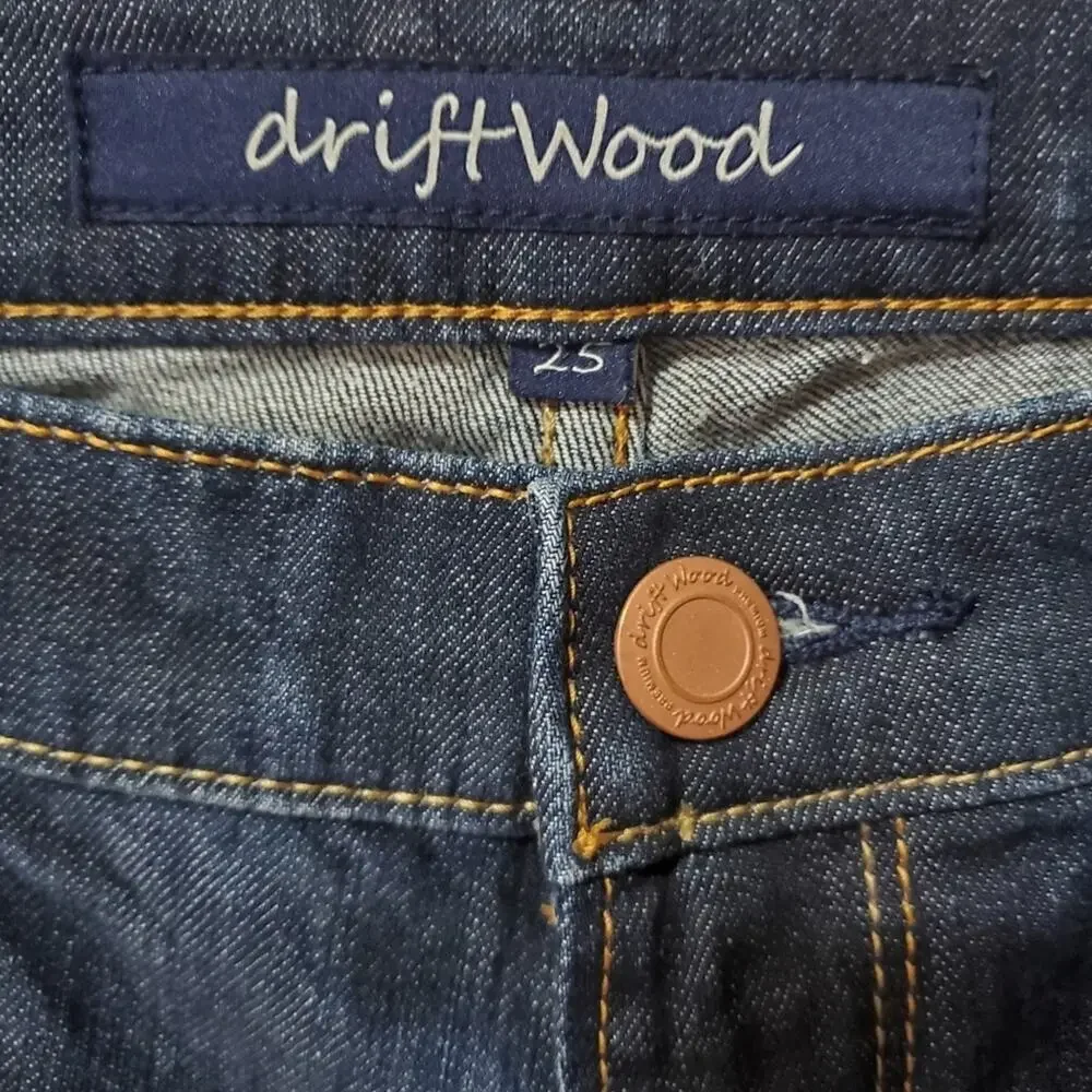 Driftwood Skinny Jeans Dark Wash Size 25 tall mid rise